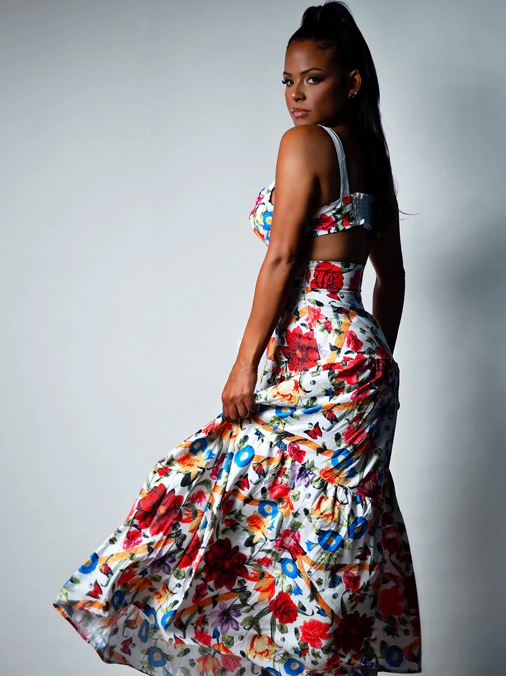 LA REPUBLIQUE Floral Top + Maxi Skirt Matching Set - Image 3