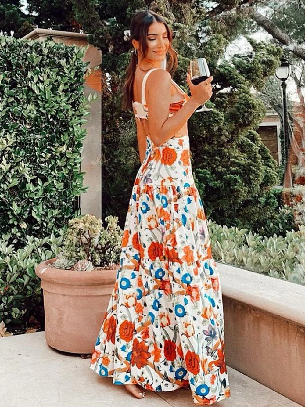LA REPUBLIQUE Floral Top + Maxi Skirt Matching Set - Image 6