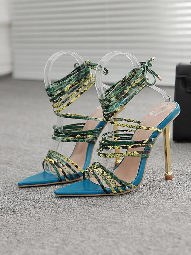 Lace-up Cross Strap Sandals - Image 9