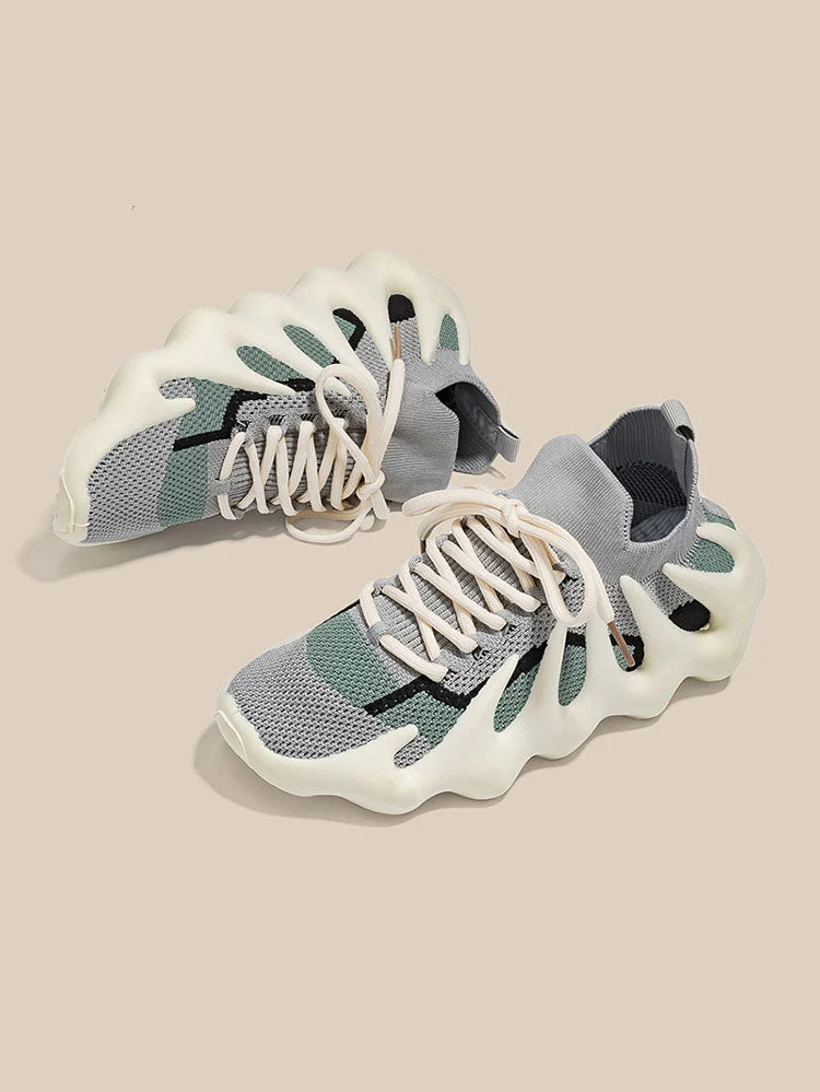 Lace-up Knit Breathable Sneakers - Image 12