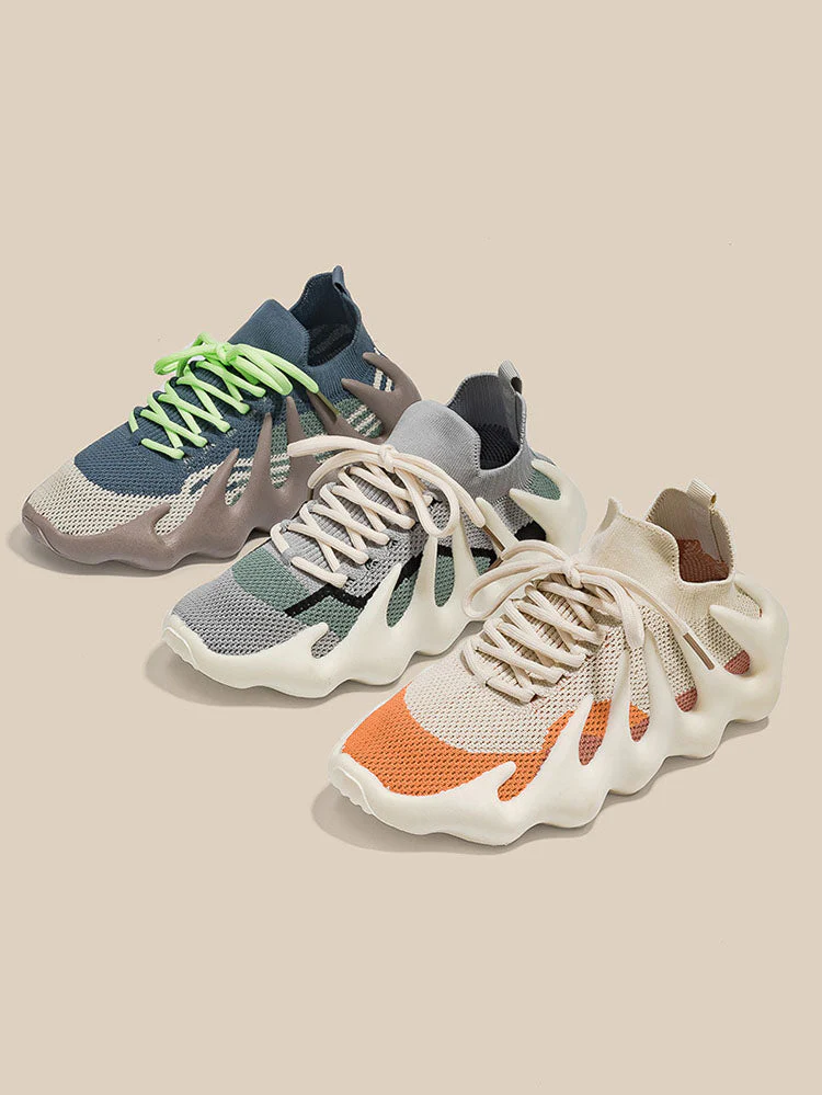 Lace-up Knit Breathable Sneakers - Image 21