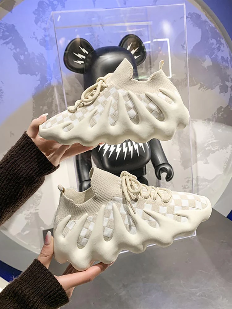 Lace-up Knit Breathable Sneakers - Image 28