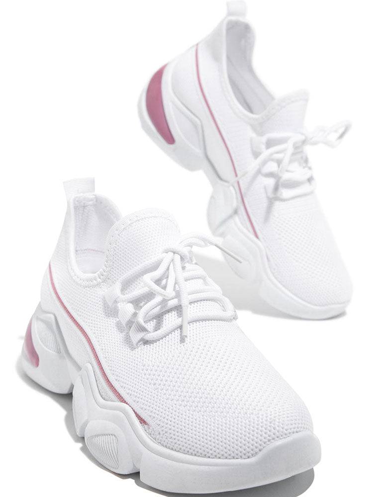 Lace-Up Knitted Mesh Breathable Sneakers - Image 10