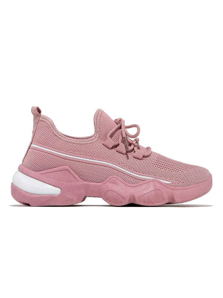 Lace-Up Knitted Mesh Breathable Sneakers - Image 15