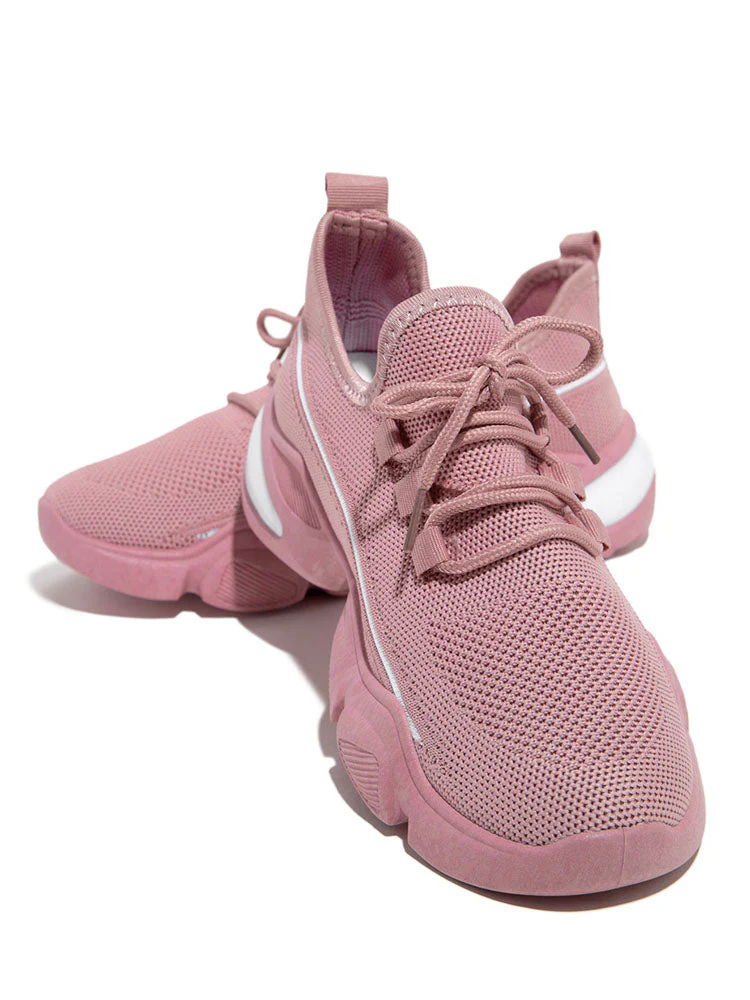 Lace-Up Knitted Mesh Breathable Sneakers - Image 16