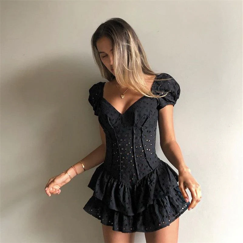 Lara Ruffles Pleated Mini Dress - Image 3