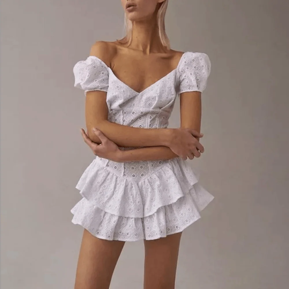 Lara Ruffles Pleated Mini Dress - Image 6