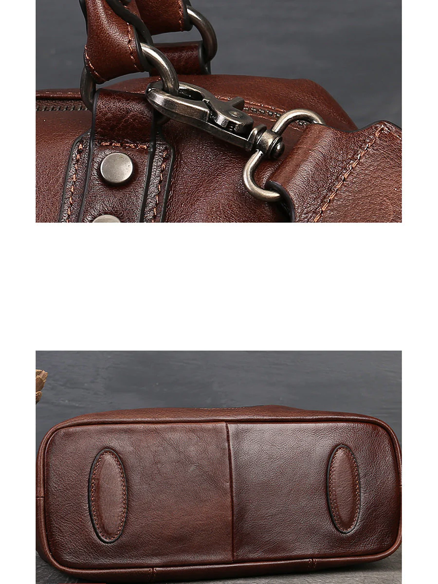 Leather Flower Spliced Capacity Hand Bag Shoulder Bag - Image 7