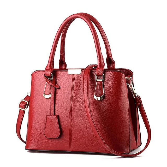 Leather Green Elegant Handbag Faux Structured - Image 2