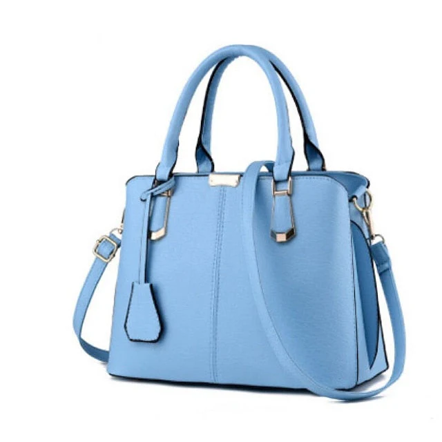 Leather Green Elegant Handbag Faux Structured - Image 4