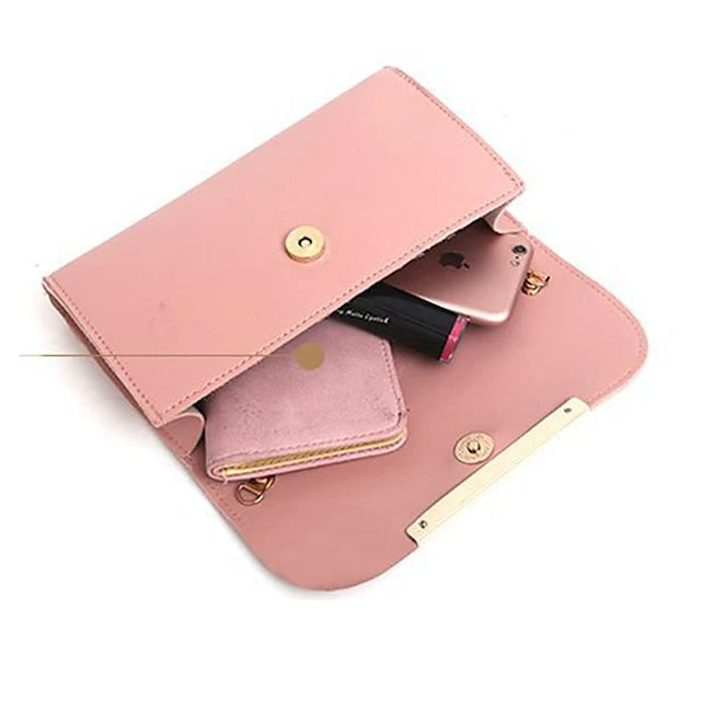Leather Set Tote 3-Piece Pink Faux - Handbag - Image 8