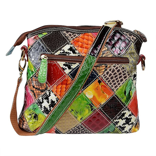 Leather Shoulder Bohemian Colorful Patchwork - Bag - Image 2