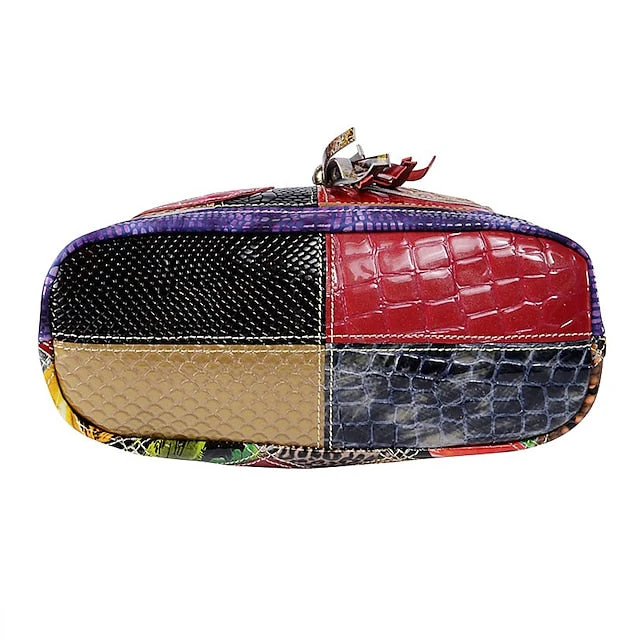 Leather Shoulder Bohemian Colorful Patchwork - Bag - Image 5