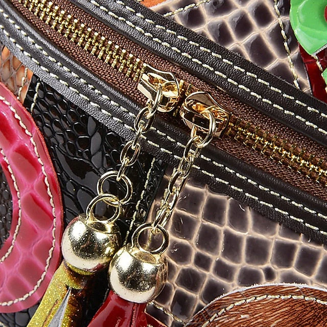 Leather Shoulder Bohemian Colorful Patchwork - Bag - Image 7