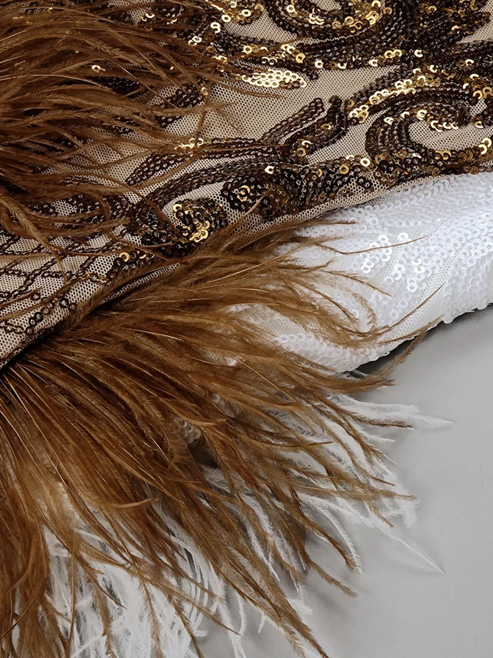 LENORE Sequins & Feathers Mini Dress - Image 14