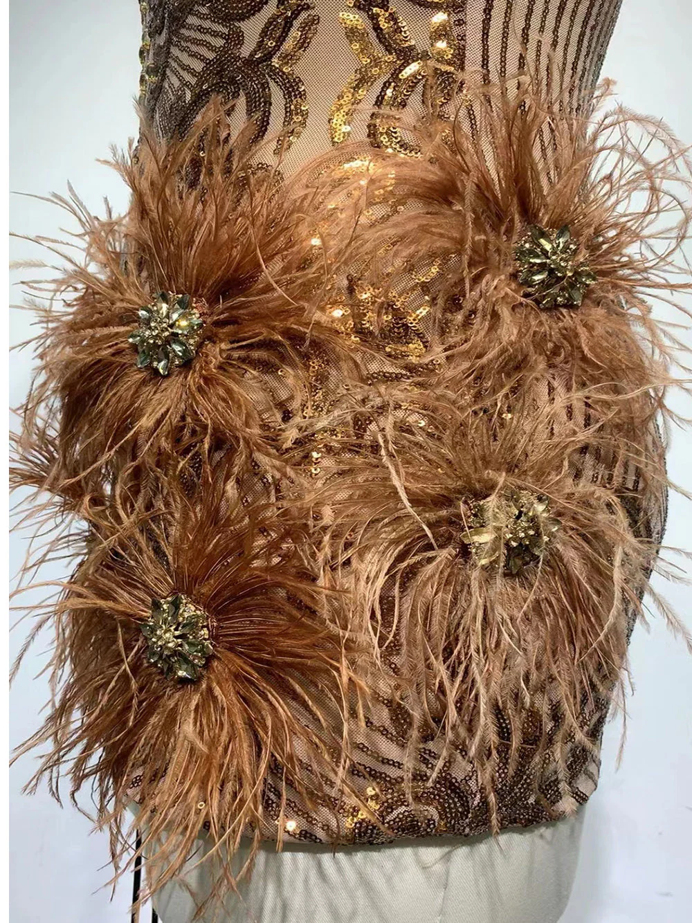 LENORE Sequins & Feathers Mini Dress - Image 16