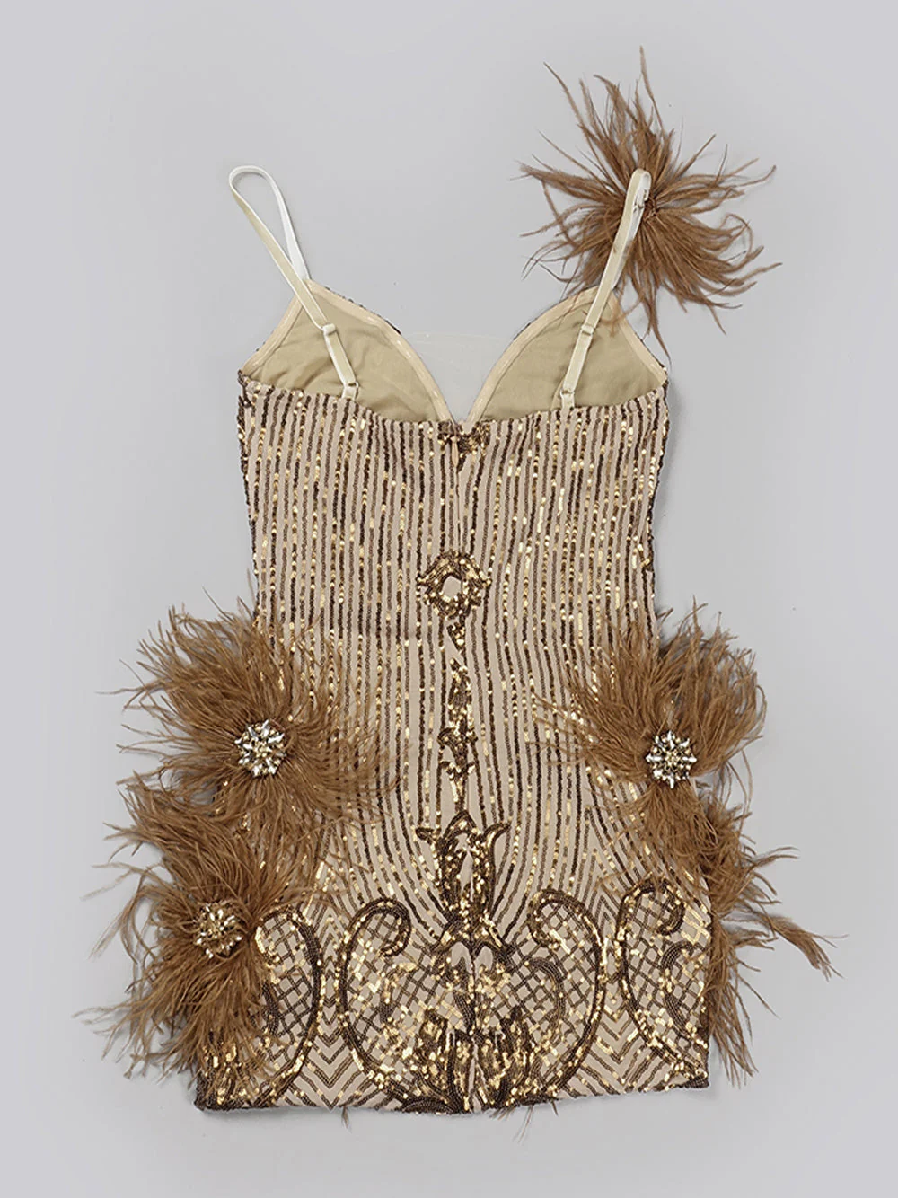 LENORE Sequins & Feathers Mini Dress - Image 8