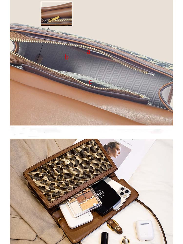 Leopard Patchwork One Shoulder Bag - Image 3