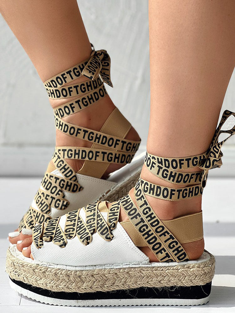 Letter Platform Sandals - Image 12