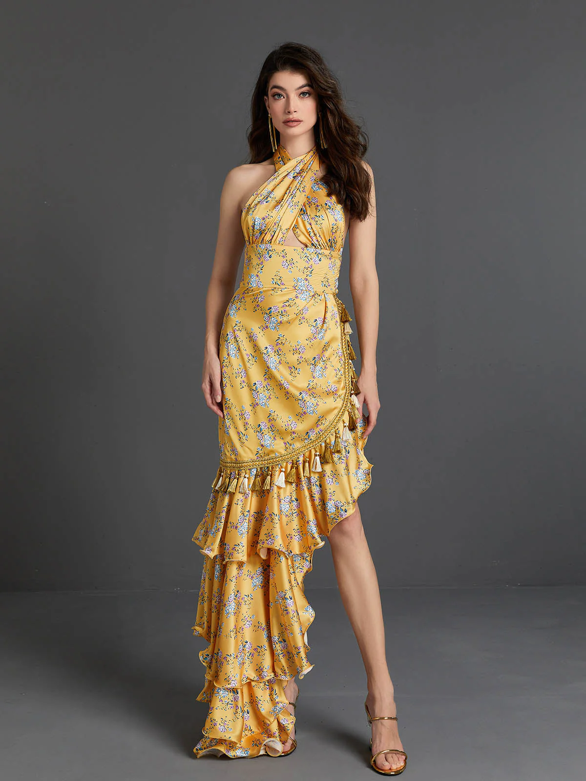 Levana Halterneck Floral Maxi Dress - Image 2