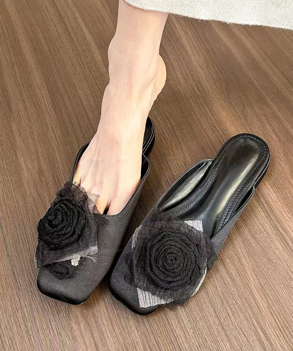 Light Purple Floral Splicing Slide Sandals - Image 2