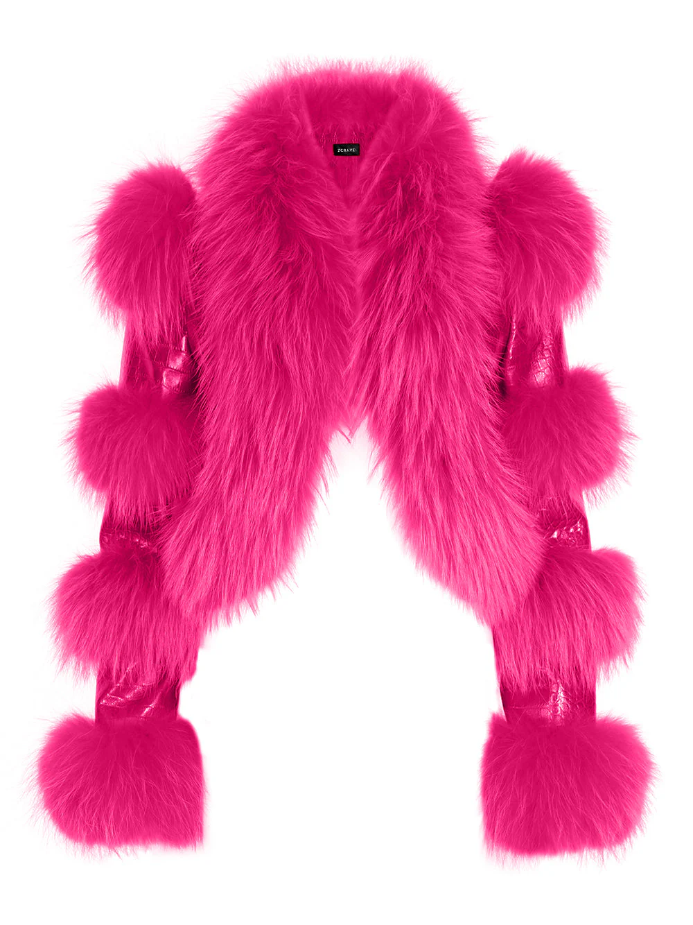 LITALY Fur Trim Leather Jacket in Fuchsia - Image 21