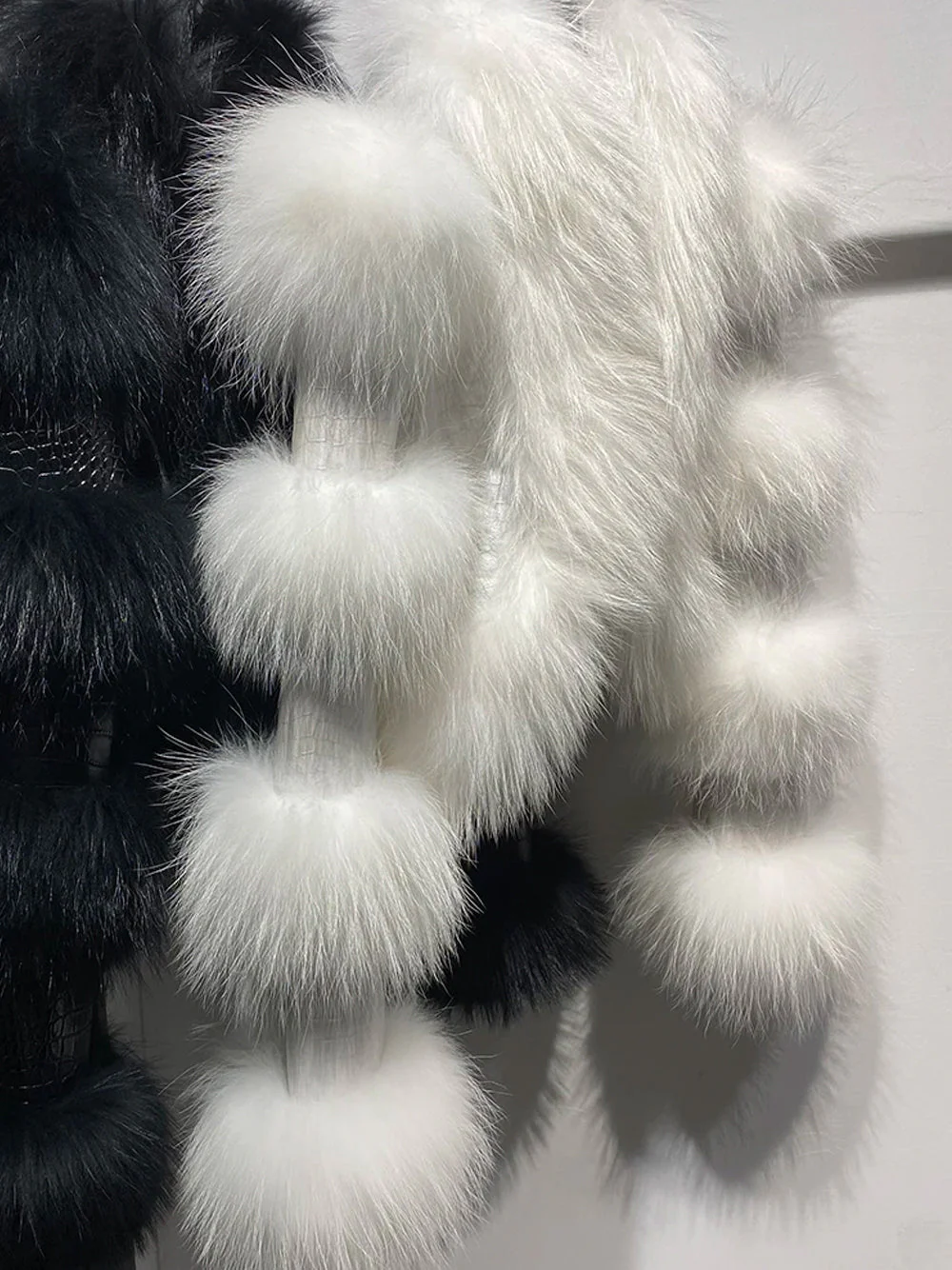 LITALY Fur Trim Leather Jacket in White - Image 11