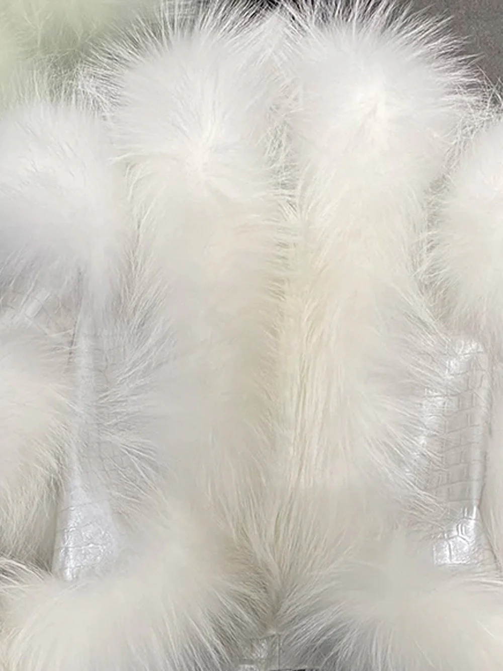 LITALY Fur Trim Leather Jacket in White - Image 12