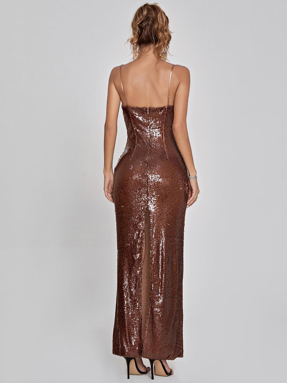 Lorelei Brown Sequin Dress - Image 5