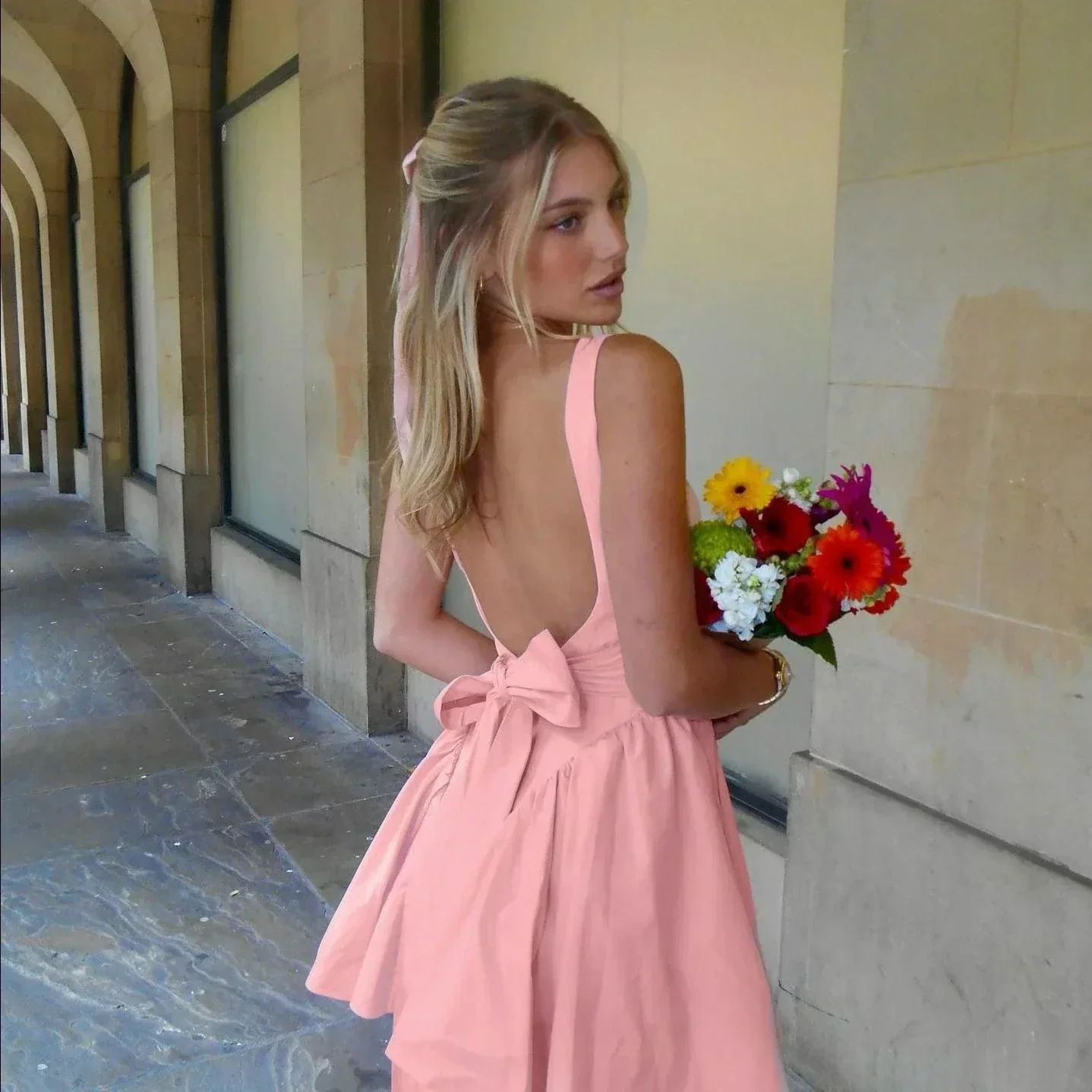 Love's Delight Oversized Bow Mini Dress - Image 8