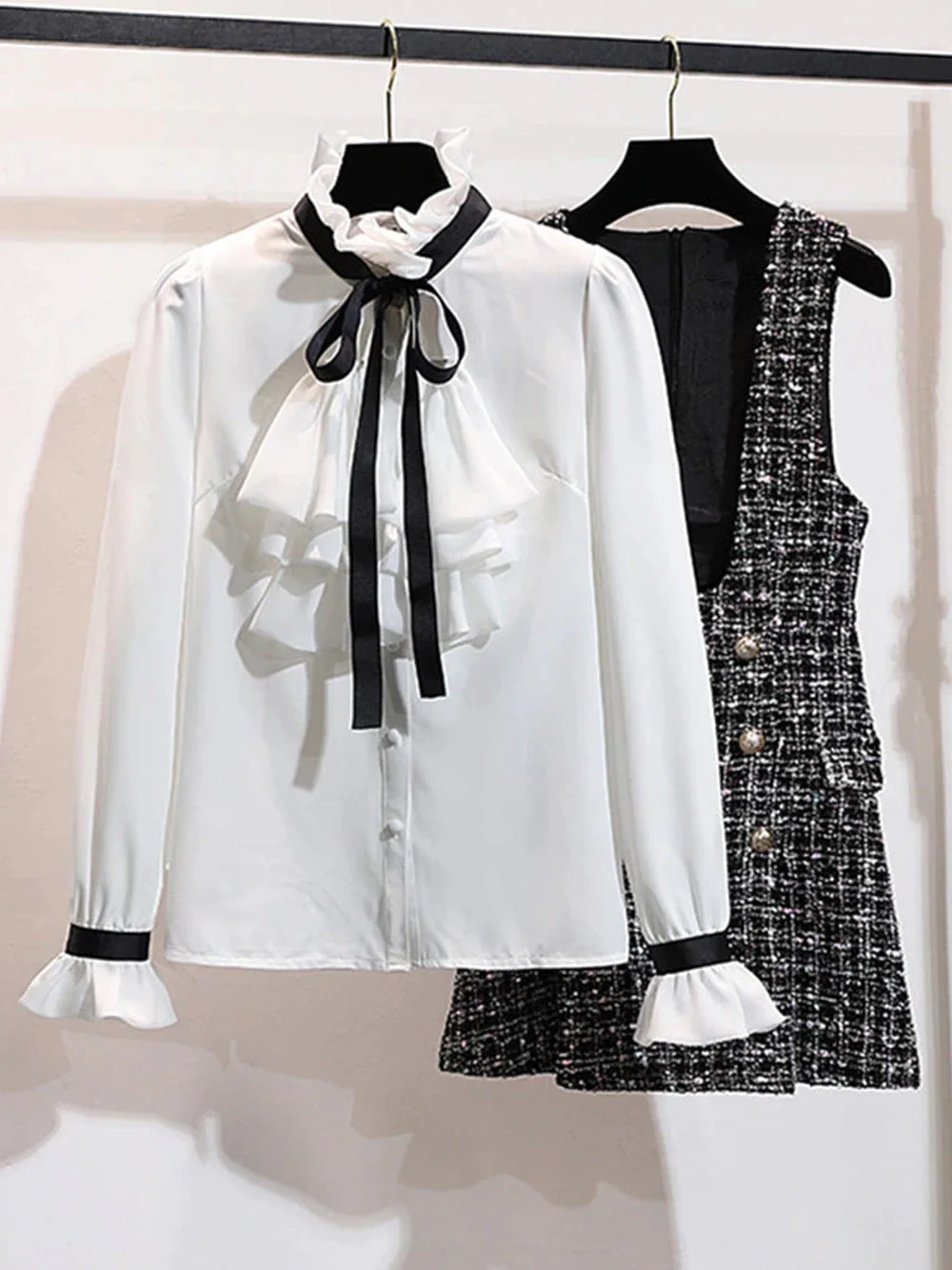 LUIZE Blouse & Tweed Mini Dress Set - Image 5