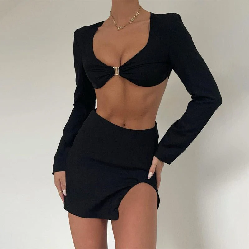 Luxe Vacay Backless Crop Top & Mini Skirt Set - Image 4