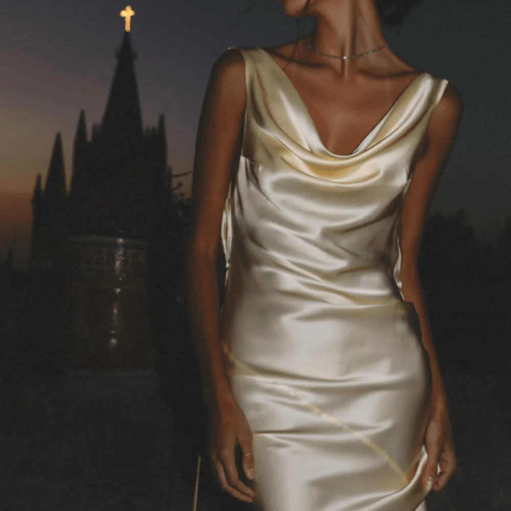 Main Event Entrance Plunging Back Cowl Maxi Dress - Image 2