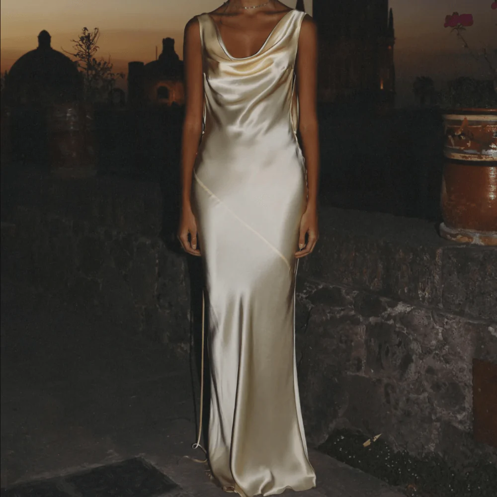 Main Event Entrance Plunging Back Cowl Maxi Dress - Image 5