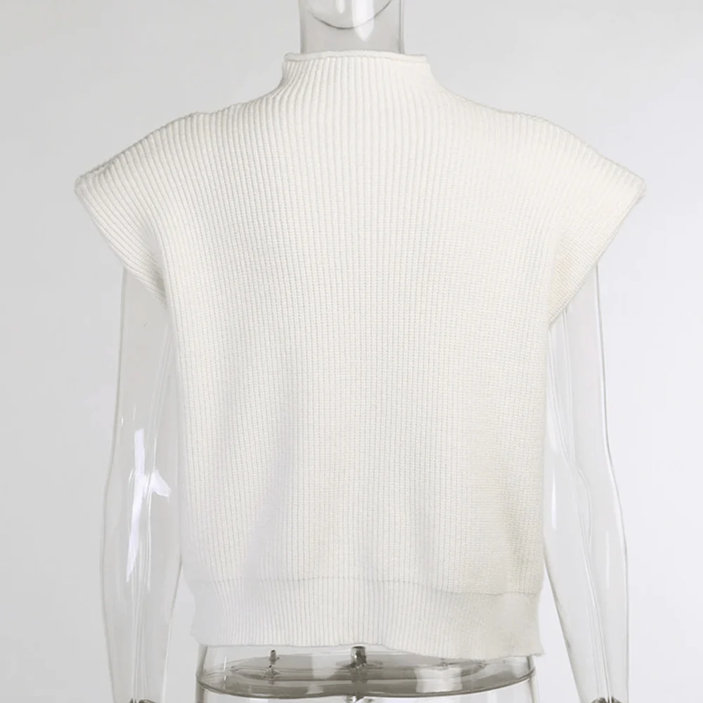 Meggy Vintage Ribbed Turtleneck Knitted Vest - Image 12