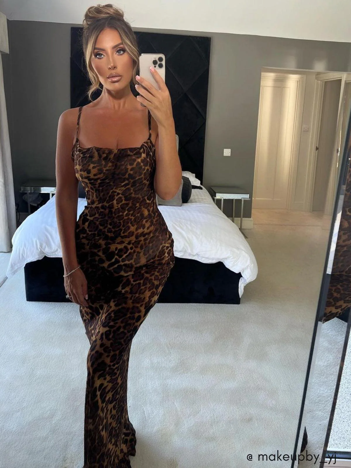 Melany Leopard Print Spaghetti Maxi Dress - Image 2