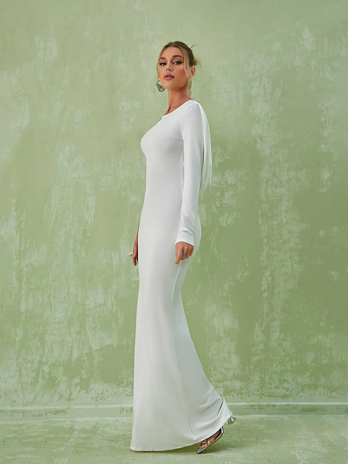 Meliora One Shoulder Backless Maxi Dress In White - Image 5