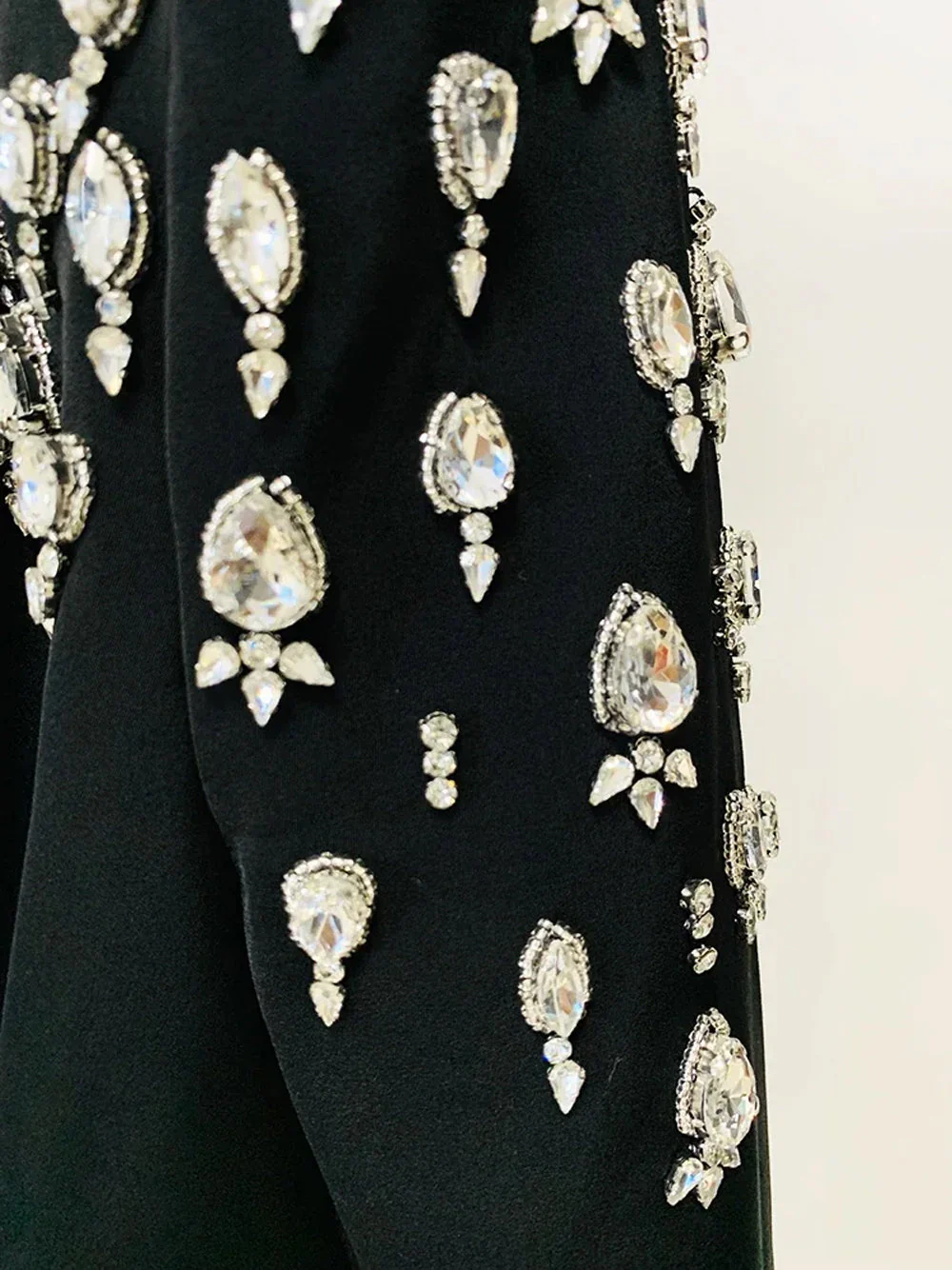 MESSA Beaded Cady Mini Blazer Dress in Black - Image 10