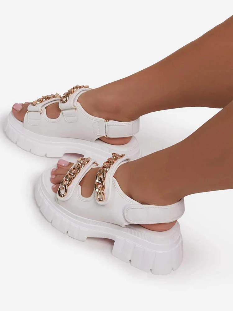 Metal Cufflinks Platform Sandals - Image 6