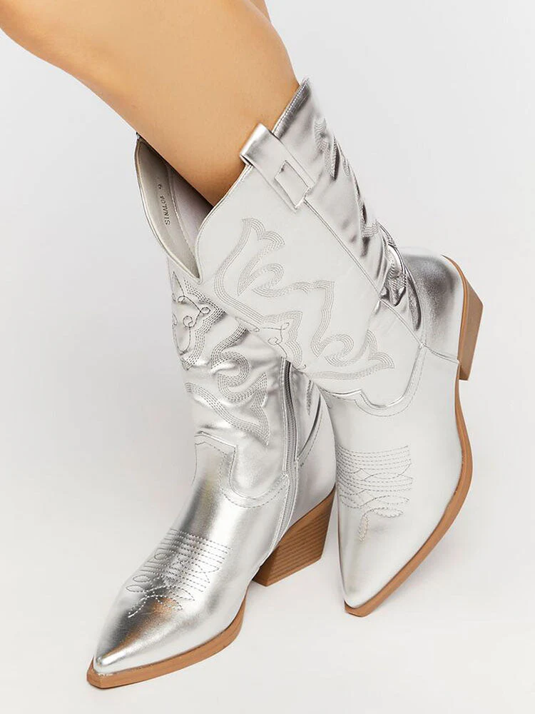 PU Leather Cowboy Boots - Image 13