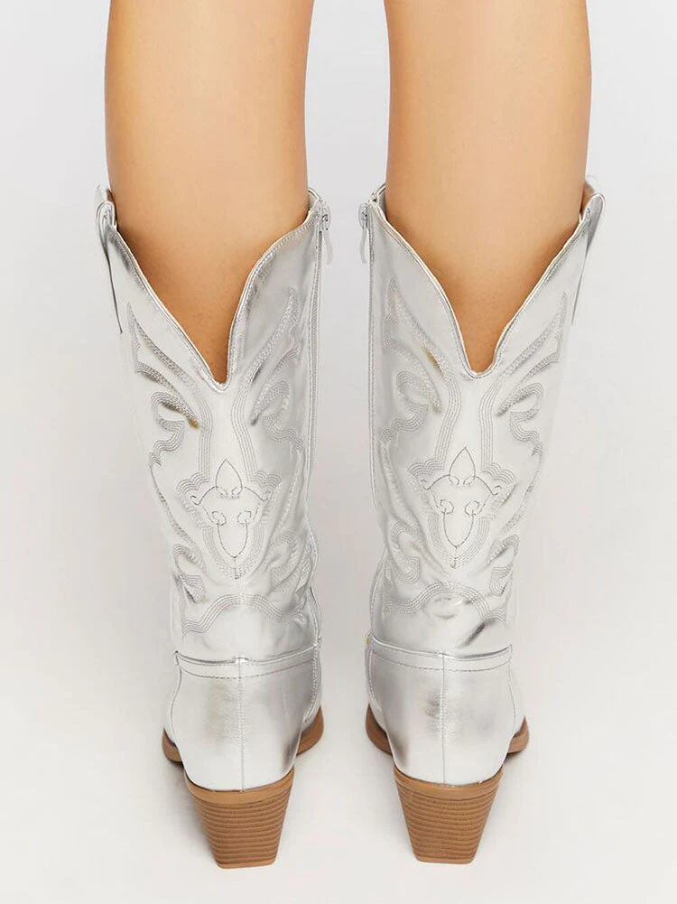 PU Leather Cowboy Boots - Image 15