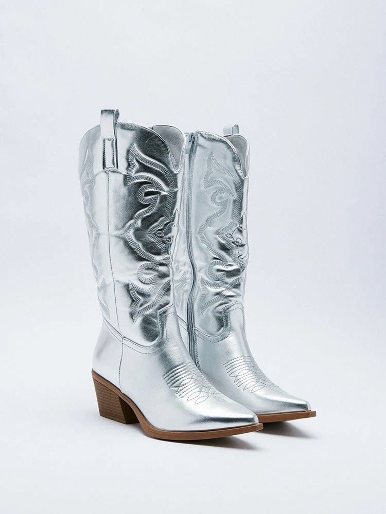 PU Leather Cowboy Boots - Image 18