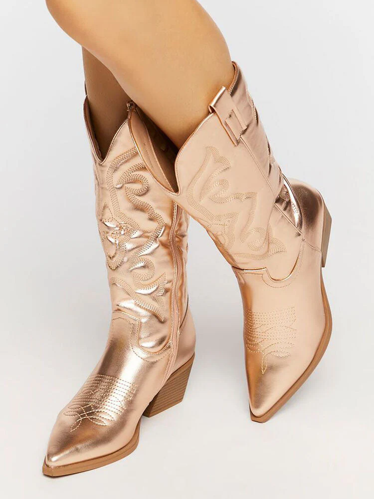 PU Leather Cowboy Boots - Image 19