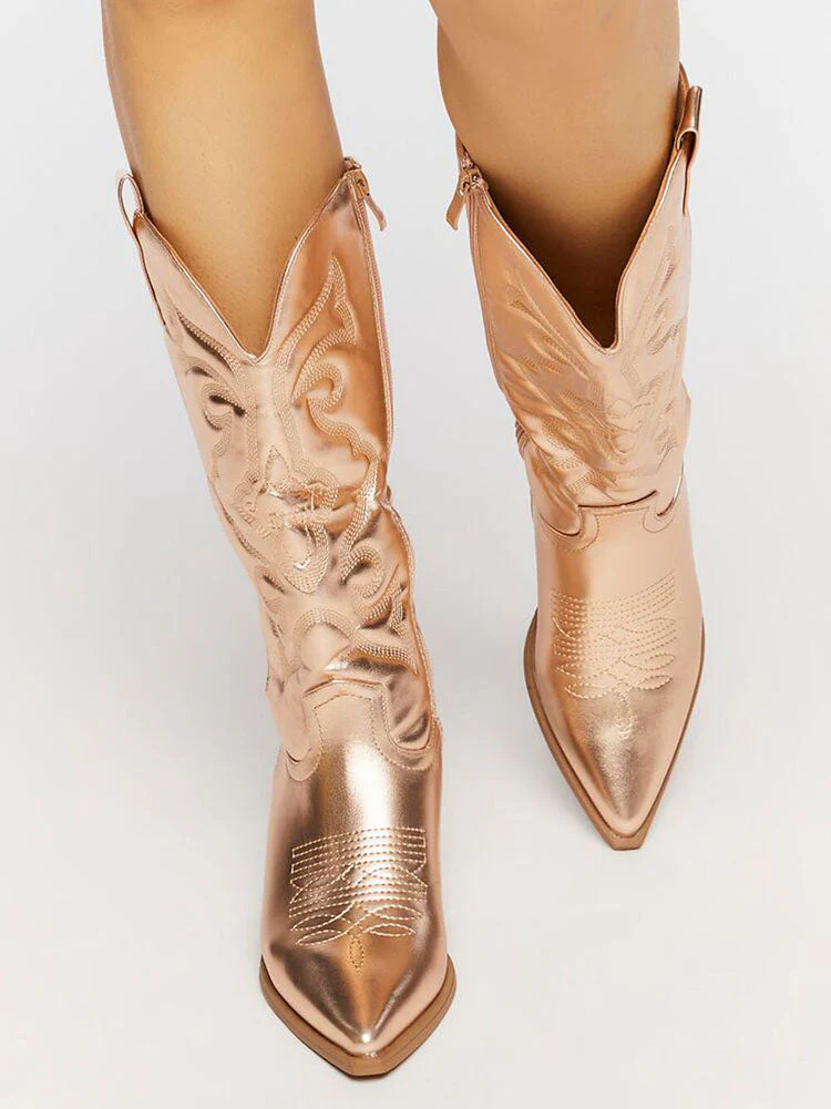 PU Leather Cowboy Boots - Image 20