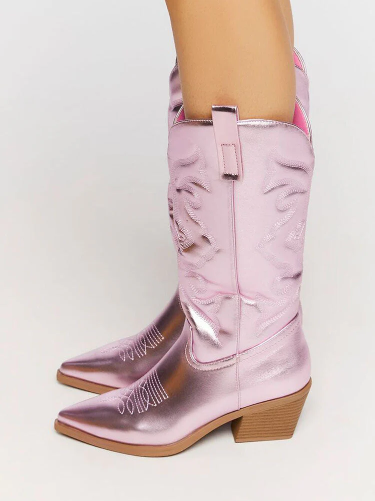 PU Leather Cowboy Boots - Image 4