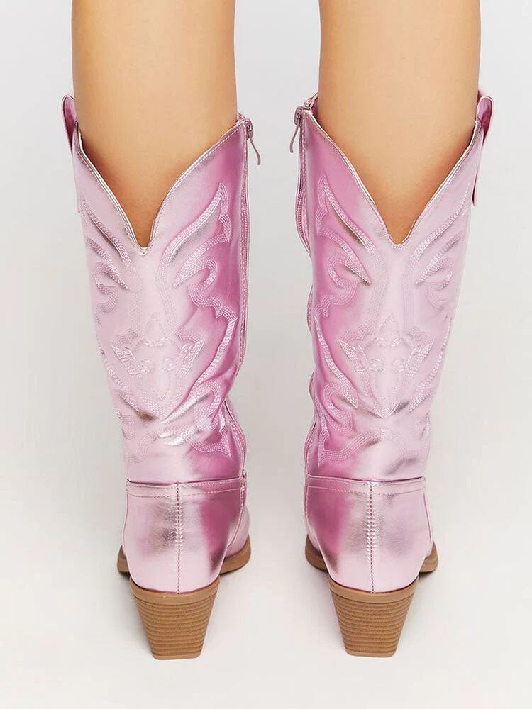 PU Leather Cowboy Boots - Image 5
