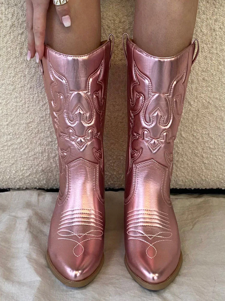 PU Leather Cowboy Boots - Image 6