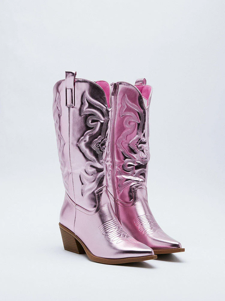 PU Leather Cowboy Boots - Image 9