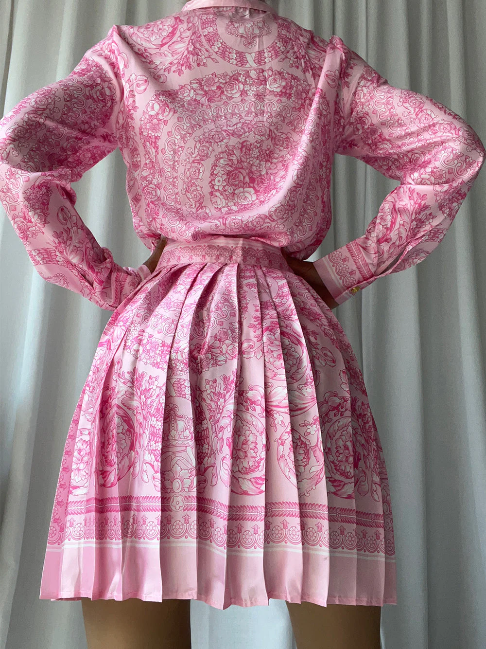 MIRAJE Blouse & Skirt Set in Pink - Image 10