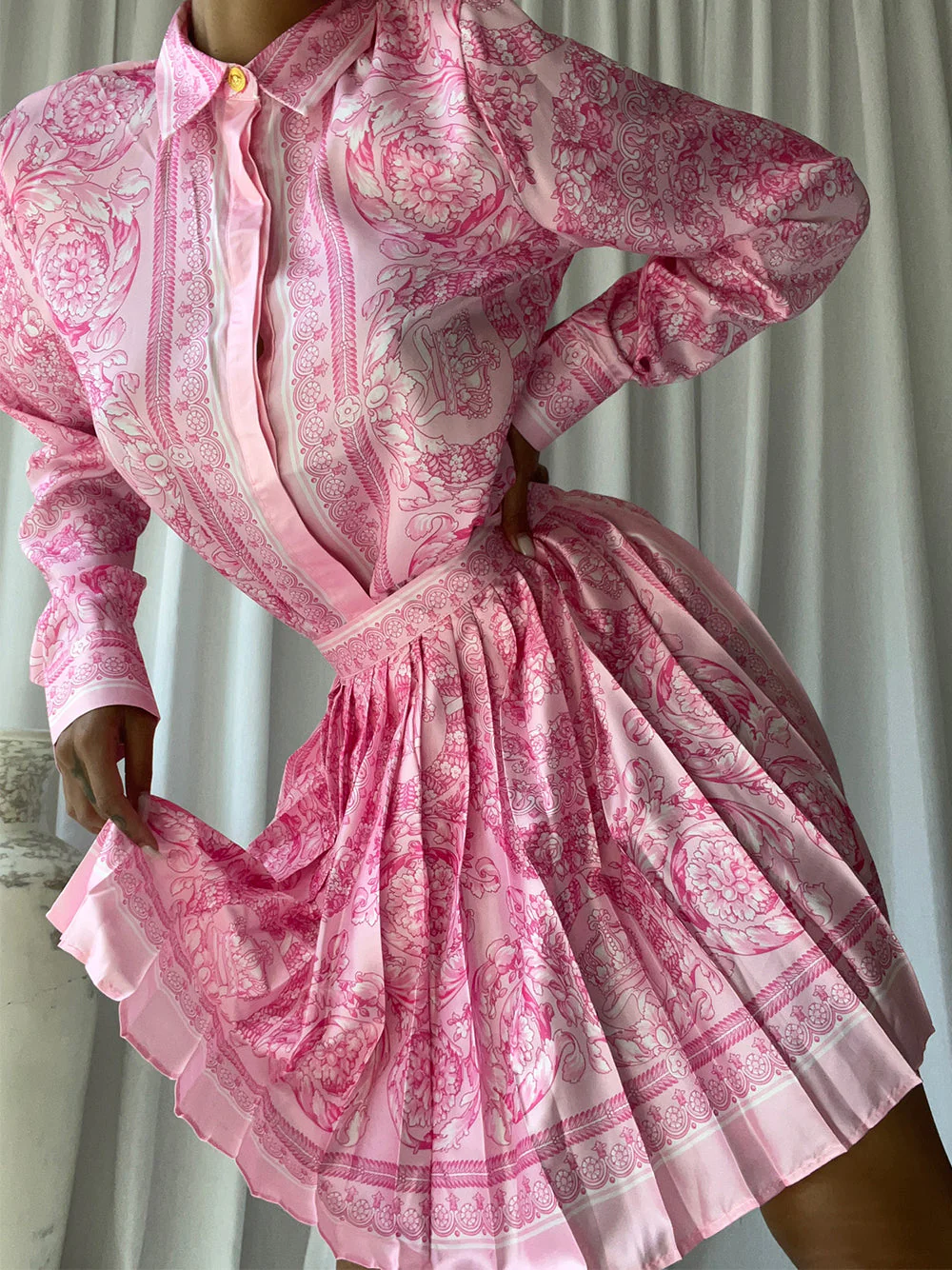 MIRAJE Blouse & Skirt Set in Pink - Image 6
